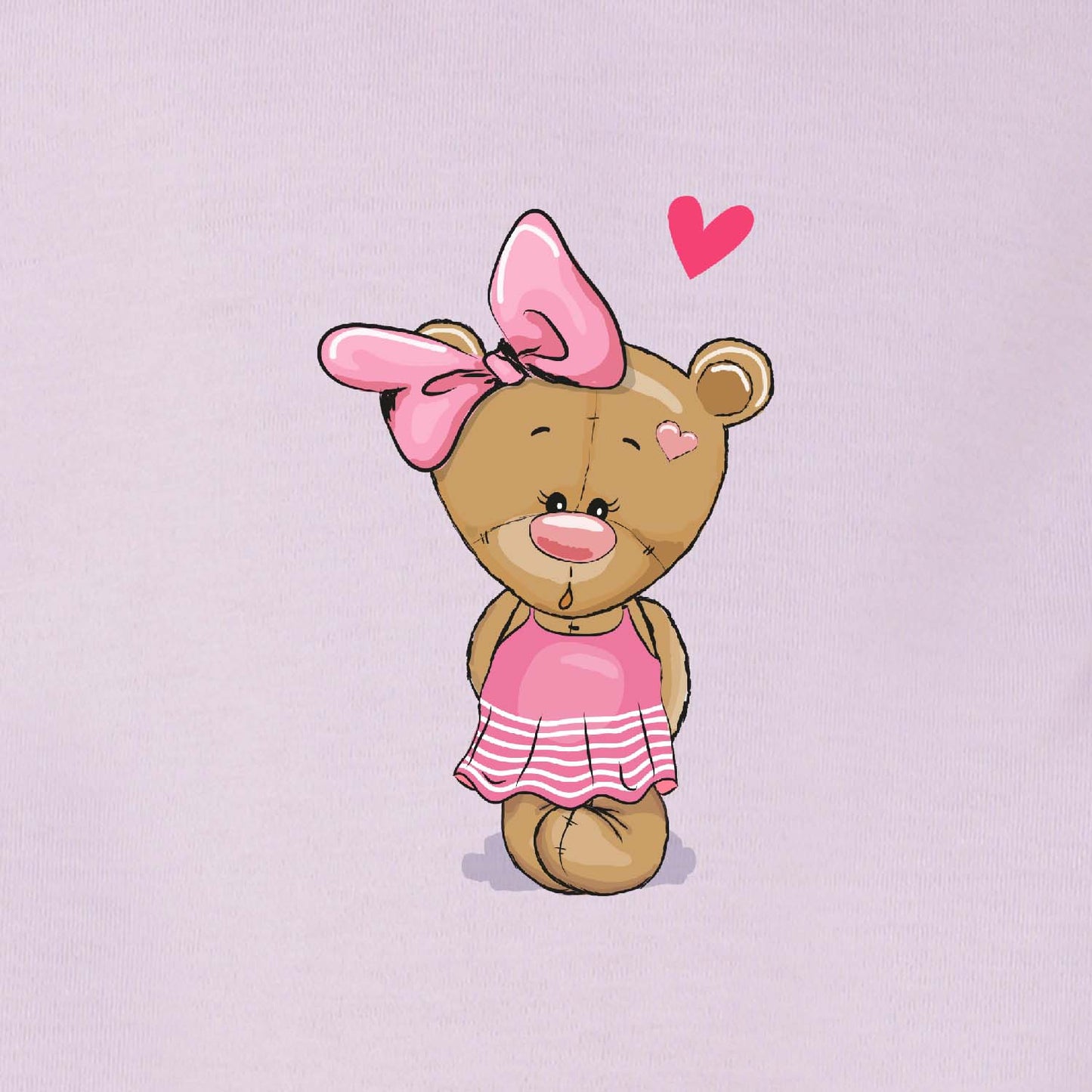 Nusyl Girls Purple Teddy Bear Printed T-Shirt