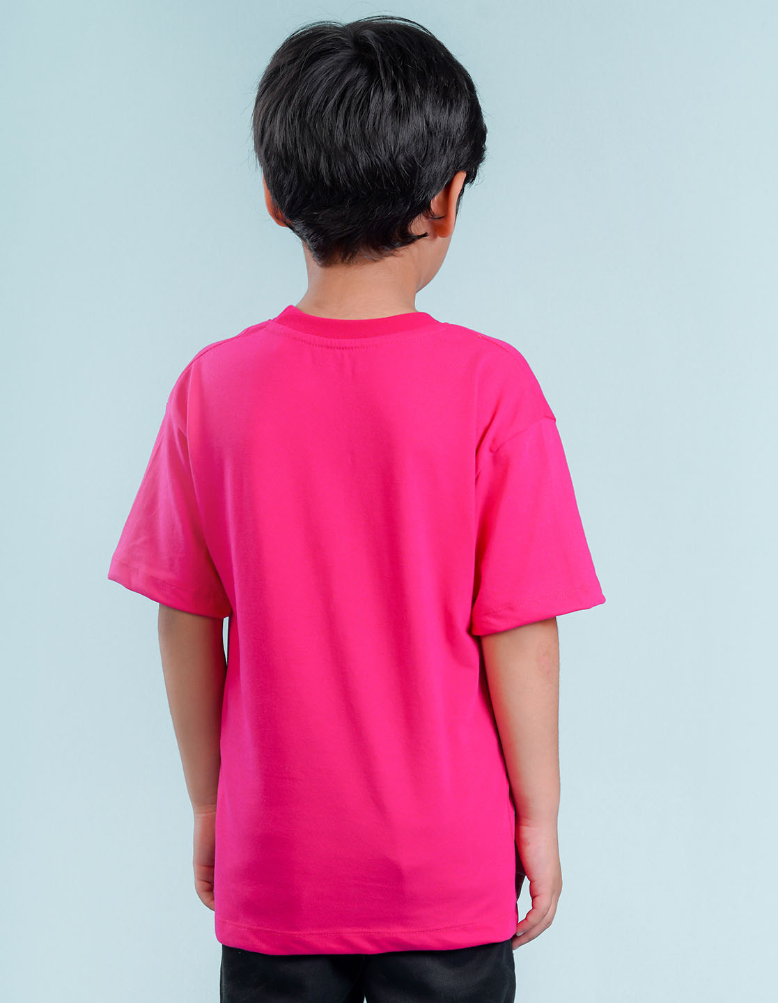 Nusyl Hot Pink Boys Printed Oversized T-shirt