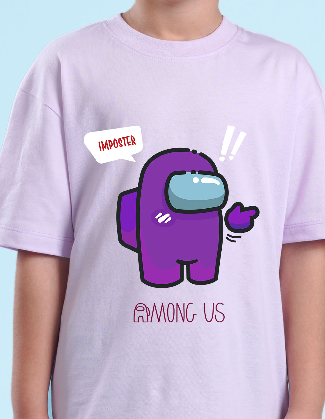 Nusyl Lilac Boys Printed Oversized T-shirt