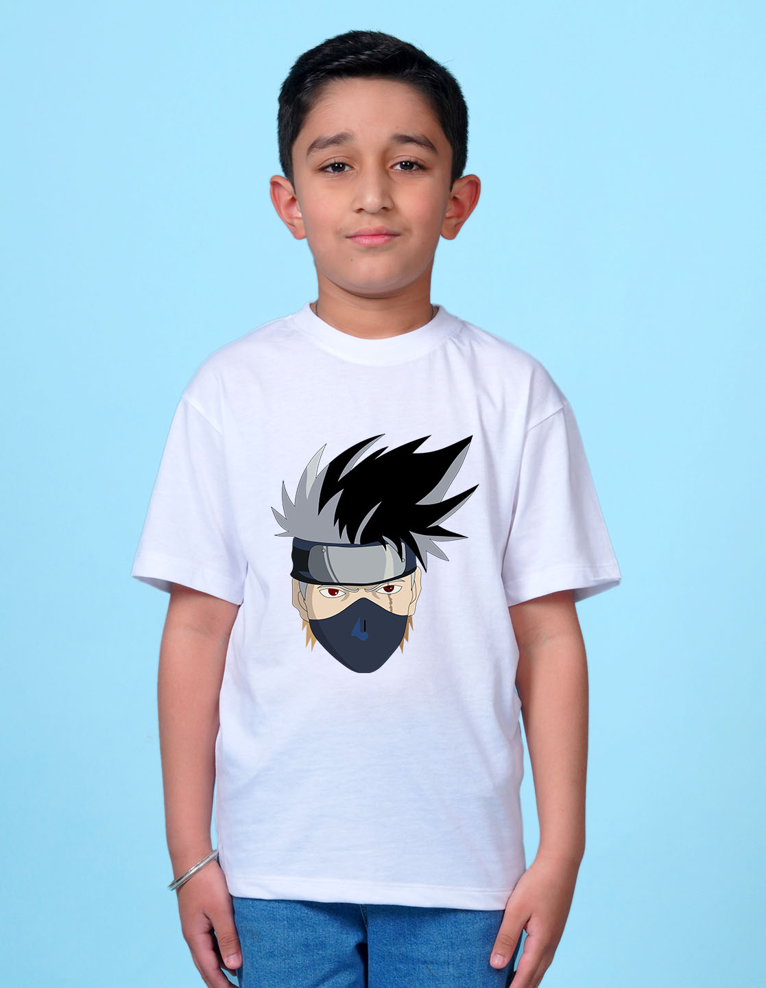 Nusyl White Boys Printed Oversized T-shirt