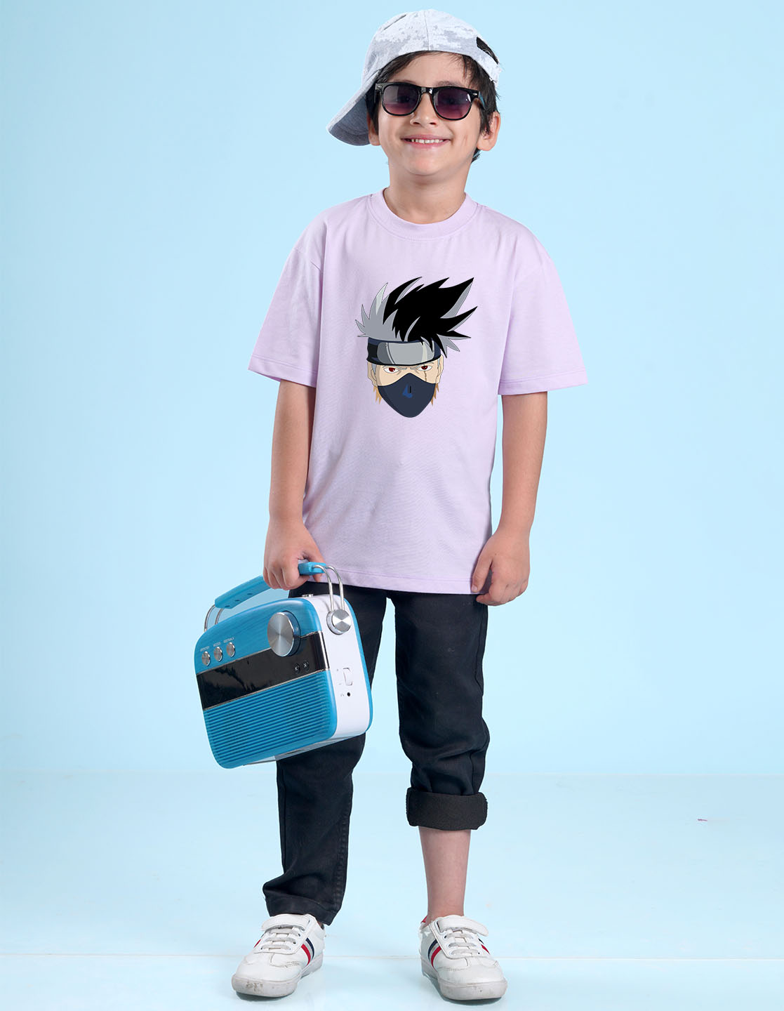 Nusyl Lilac Boys Printed Oversized T-shirt