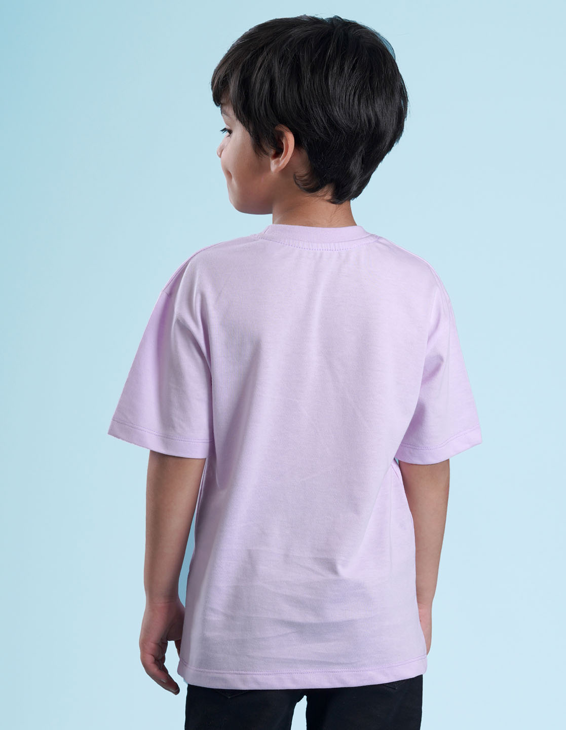 Nusyl Lilac Boys Printed Oversized T-shirt