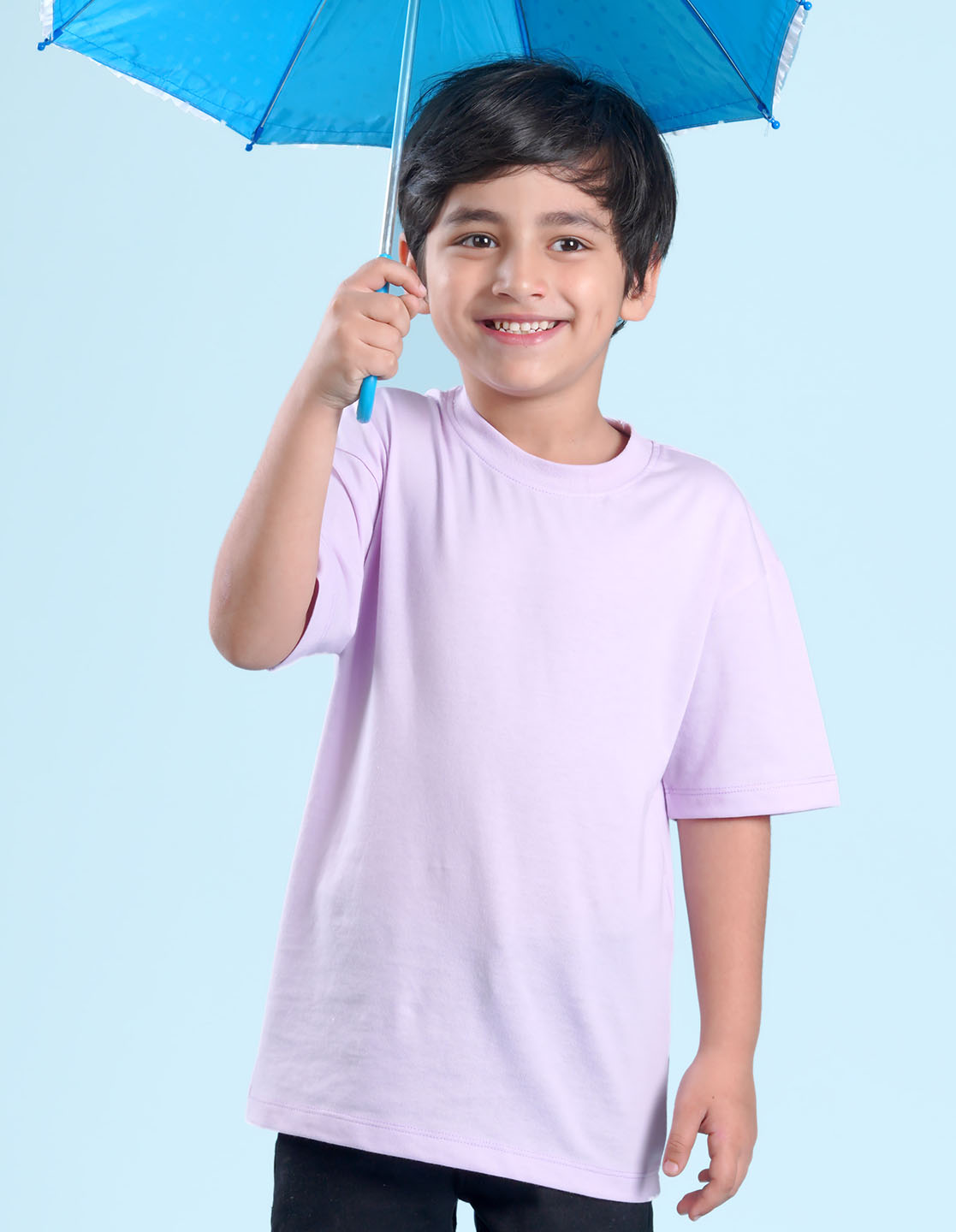 Nusyl Lilac Boys Printed Oversized T-shirt