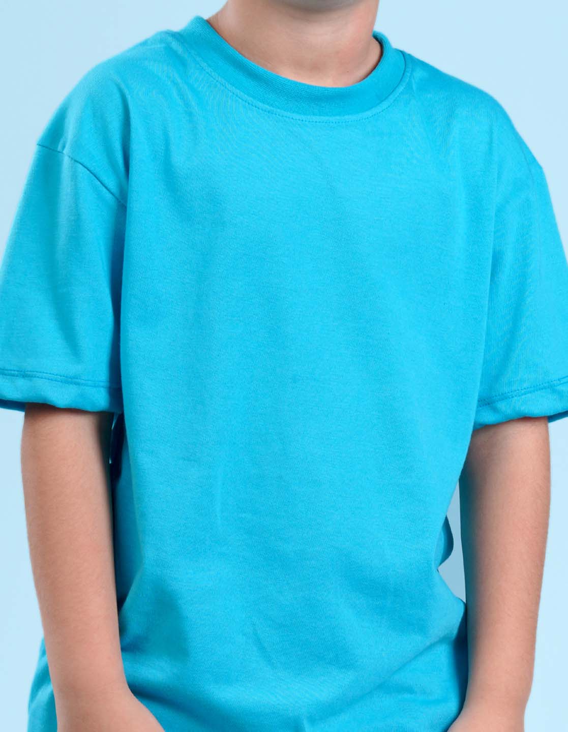 Nusyl Sky Blue Boys Printed Oversized T-shirt