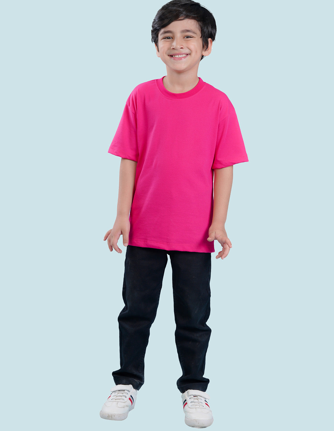 Nusyl Hot Pink Boys Printed Oversized T-shirt