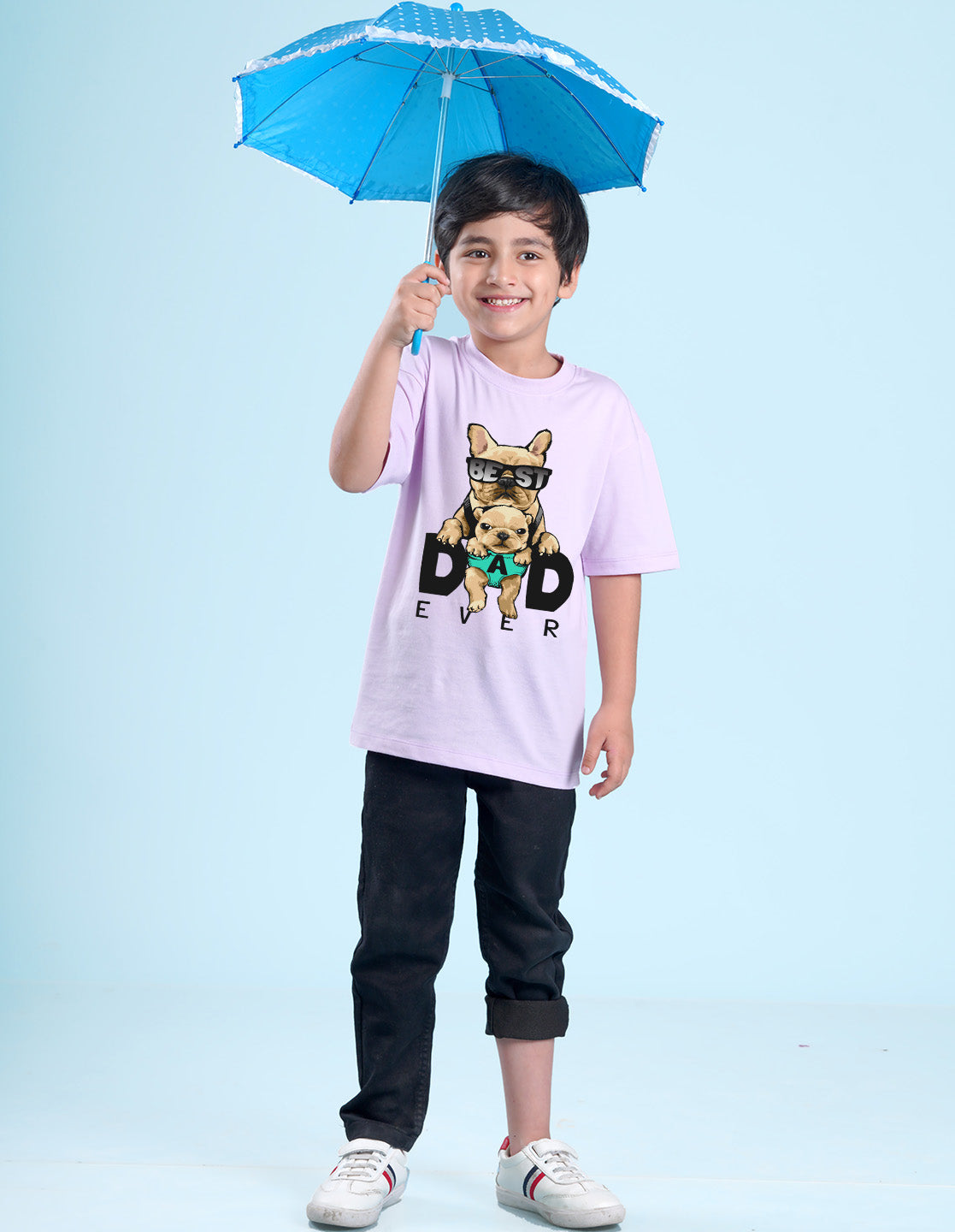 Nusyl Lilac Boys Printed Oversized T-shirt