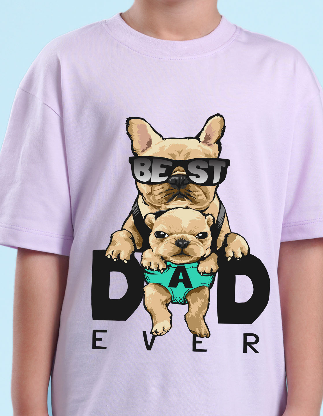 Nusyl Lilac Boys Printed Oversized T-shirt