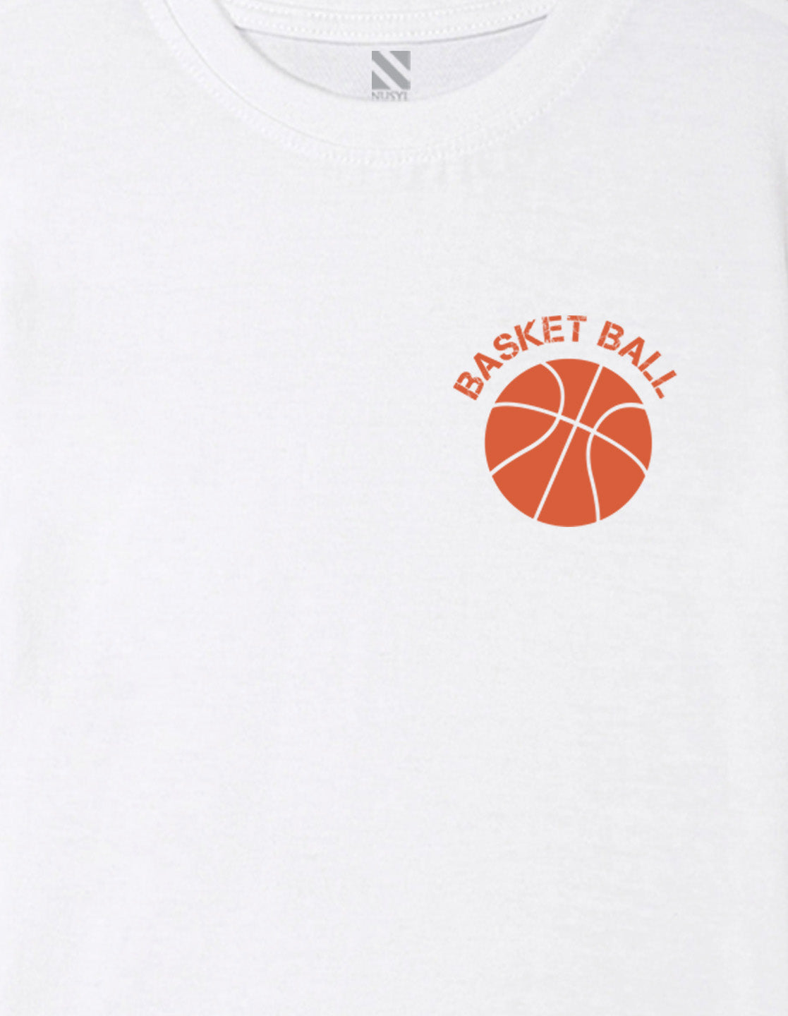 Nusyl Boys White Text & Basket Ball Printed Short sleeve Cotton Blend Oversized T-shirts