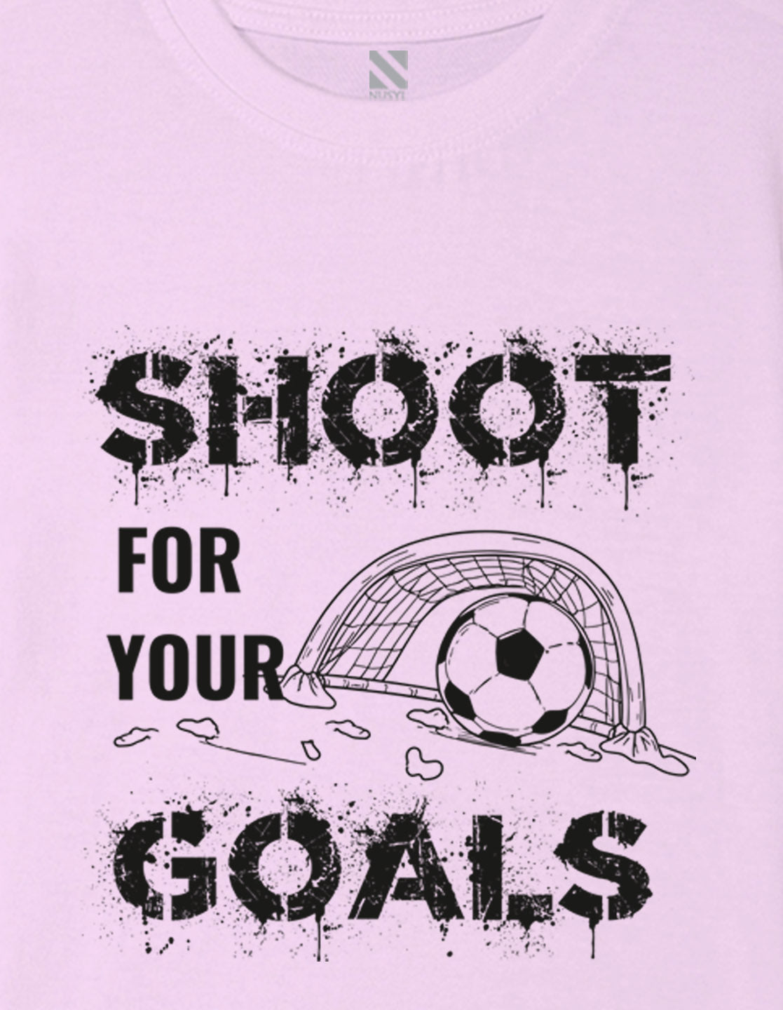 Nusyl Boys Lilac Shoot For Your Goals Printed Short sleeve Cotton Blend Oversized T-shirts