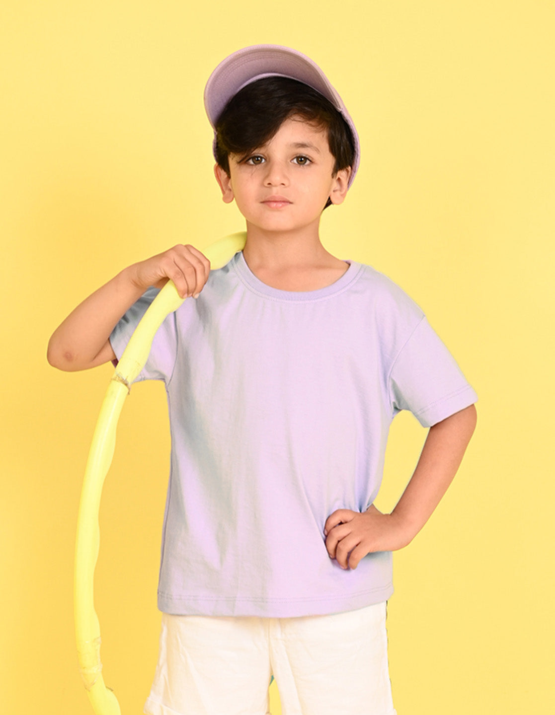 Nusyl Boys Lilac Dinosaur & Text Back Printed Short sleeve Cotton Blend Oversized T-shirts