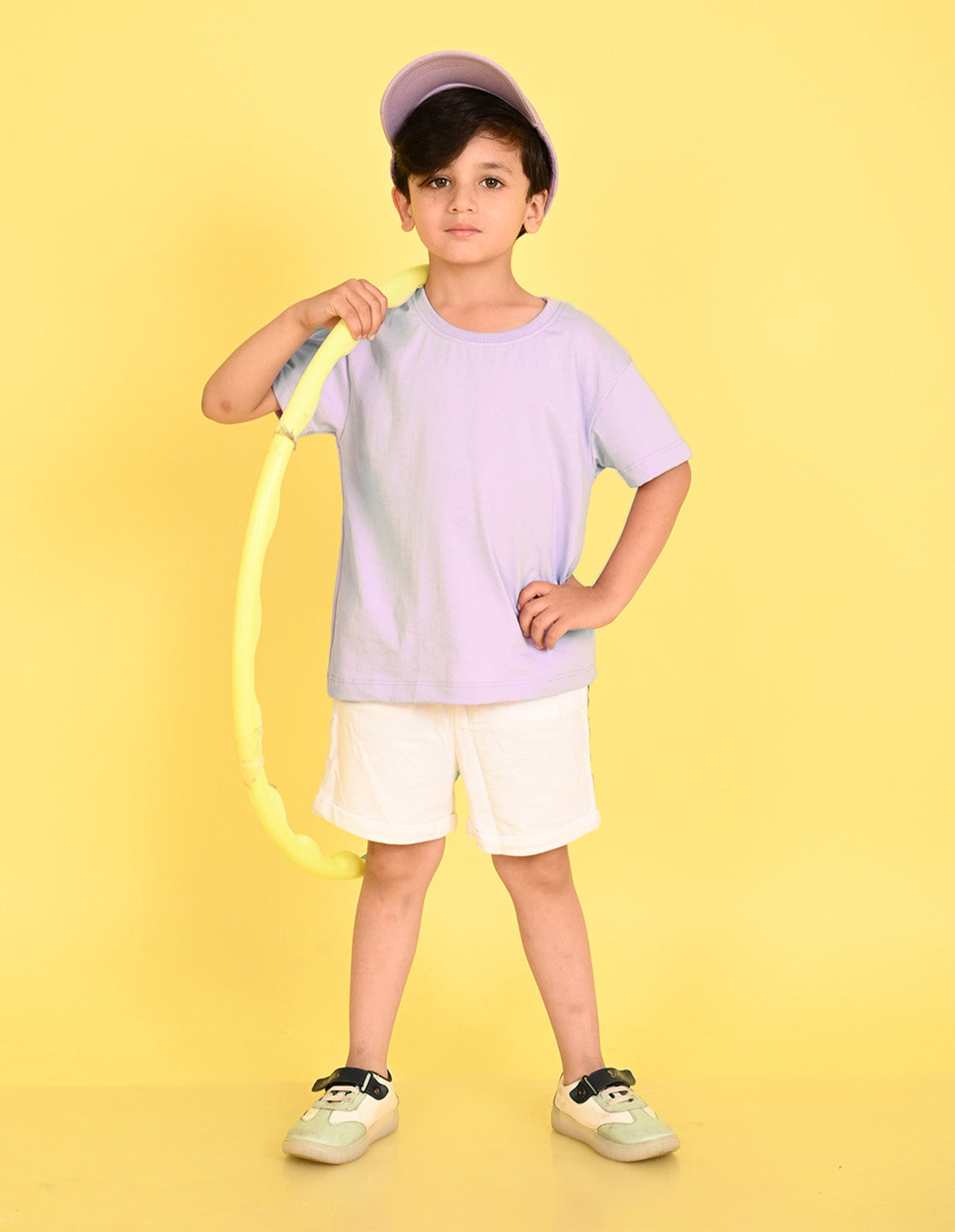 Nusyl Boys Lilac Dinosaur & Text Back Printed Short sleeve Cotton Blend Oversized T-shirts