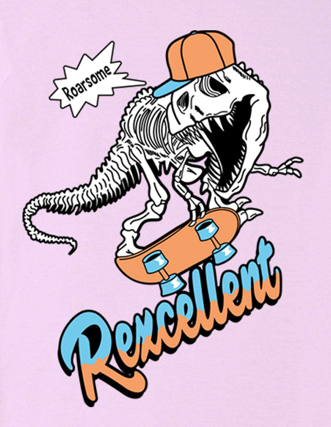 Nusyl Boys Lilac Dinosaur & Text Back Printed Short sleeve Cotton Blend Oversized T-shirts