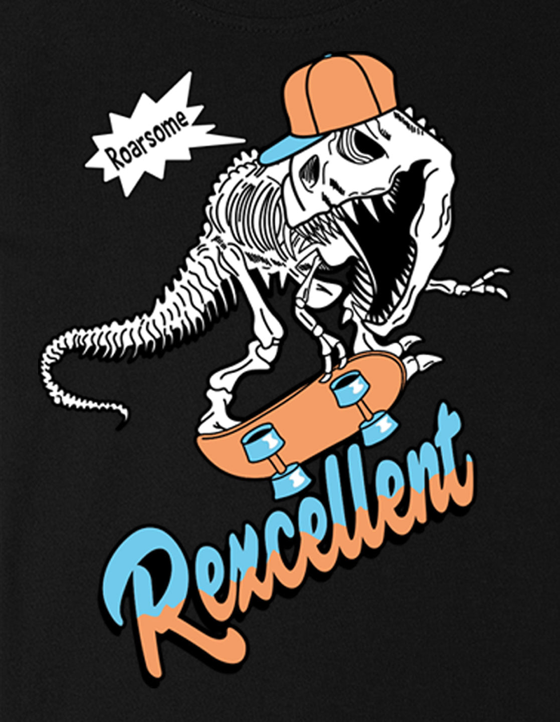 Nusyl Boys Black Dinosaur & Text Back Printed Short sleeve Cotton Blend Oversized T-shirts