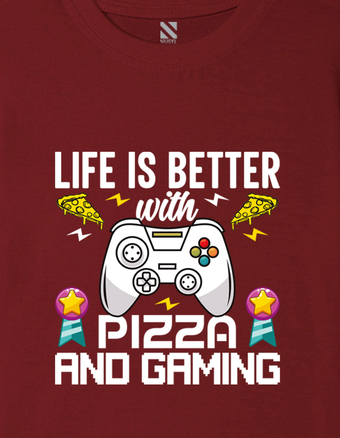 Nusyl Boys Wine Life is Better Text Printed Short sleeve Cotton Blend Oversized T-shirts