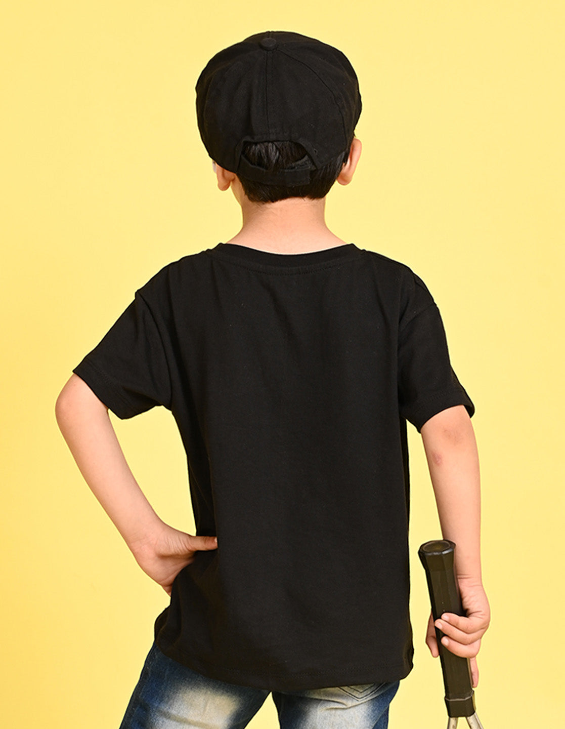 Nusyl Boys Black Life is Better Text Printed Short sleeve Cotton Blend Oversized T-shirts