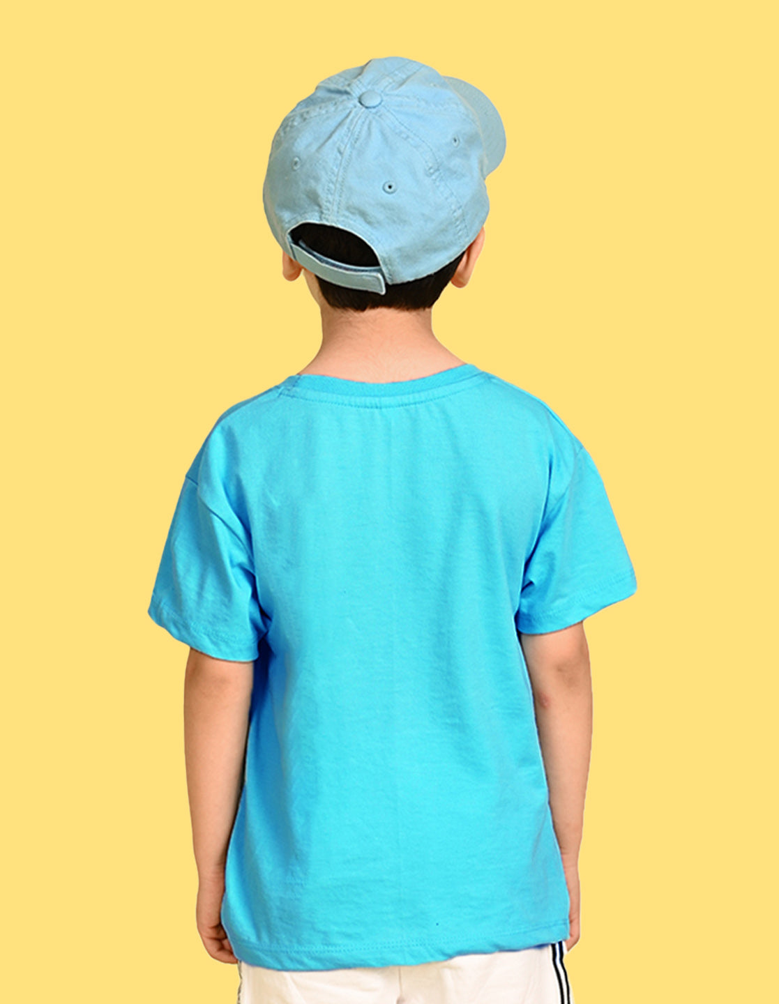 Nusyl Boys Sky Blue Life is Better Text Printed Short sleeve Cotton Blend Oversized T-shirts