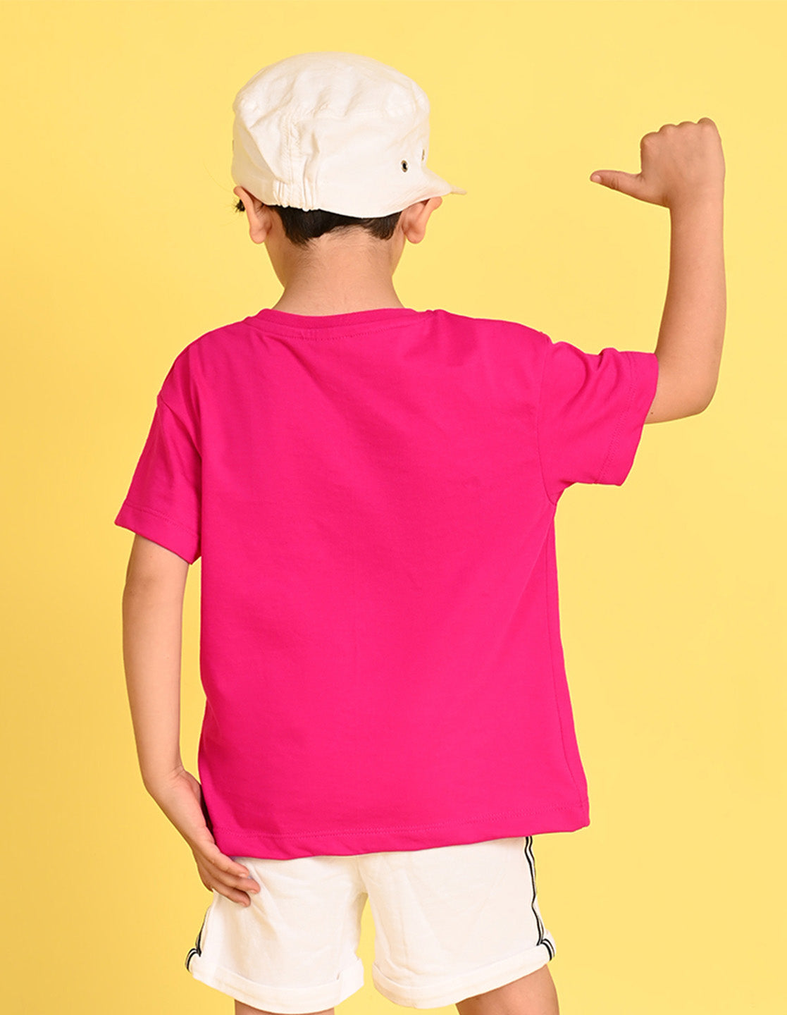 Nusyl Boys Hot Pink Naruto Printed Short sleeve Cotton Blend Oversized T-shirts