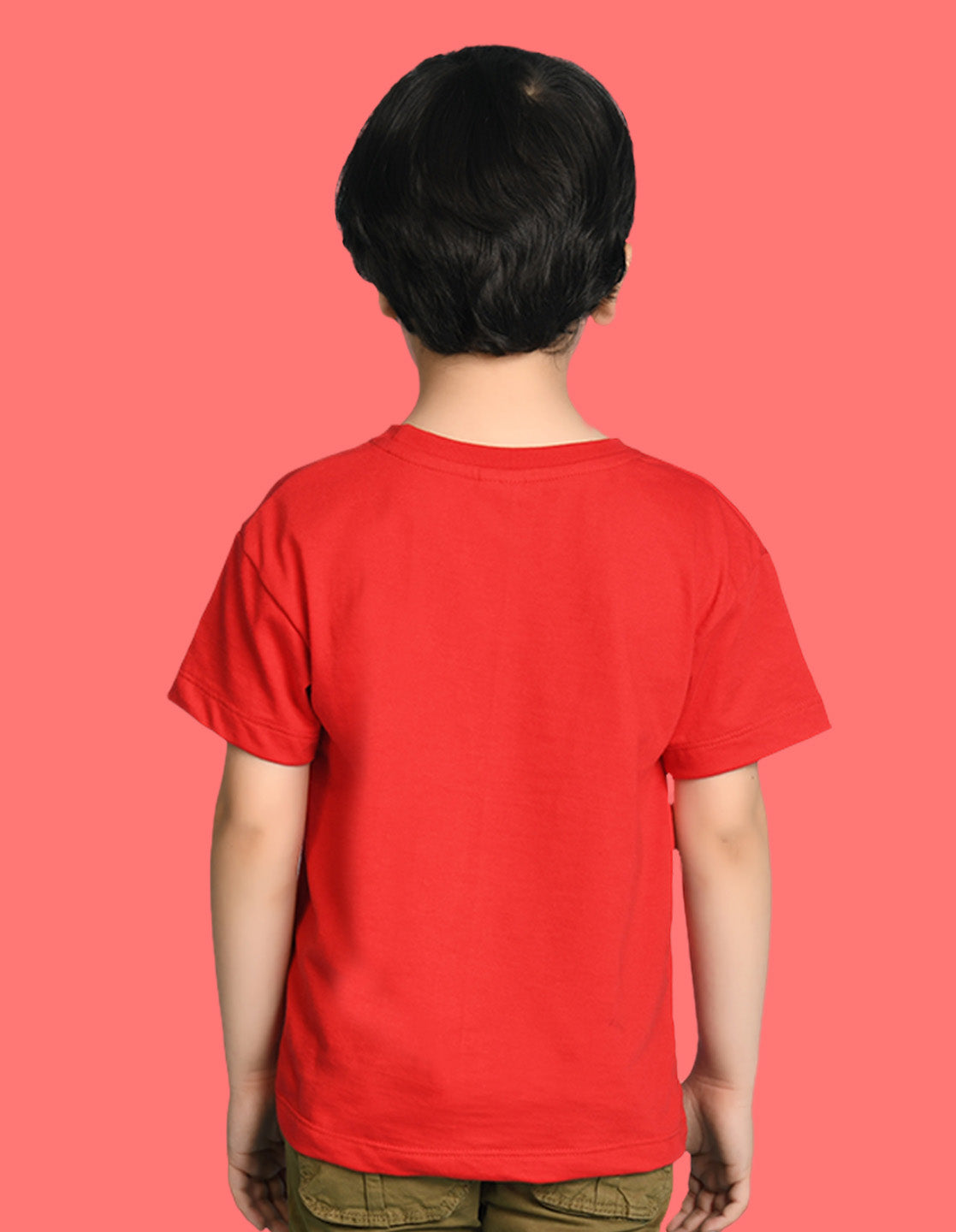 Nusyl Boys Red Will Not Stop Text Printed Short Sleeve Oversized T-Shirt