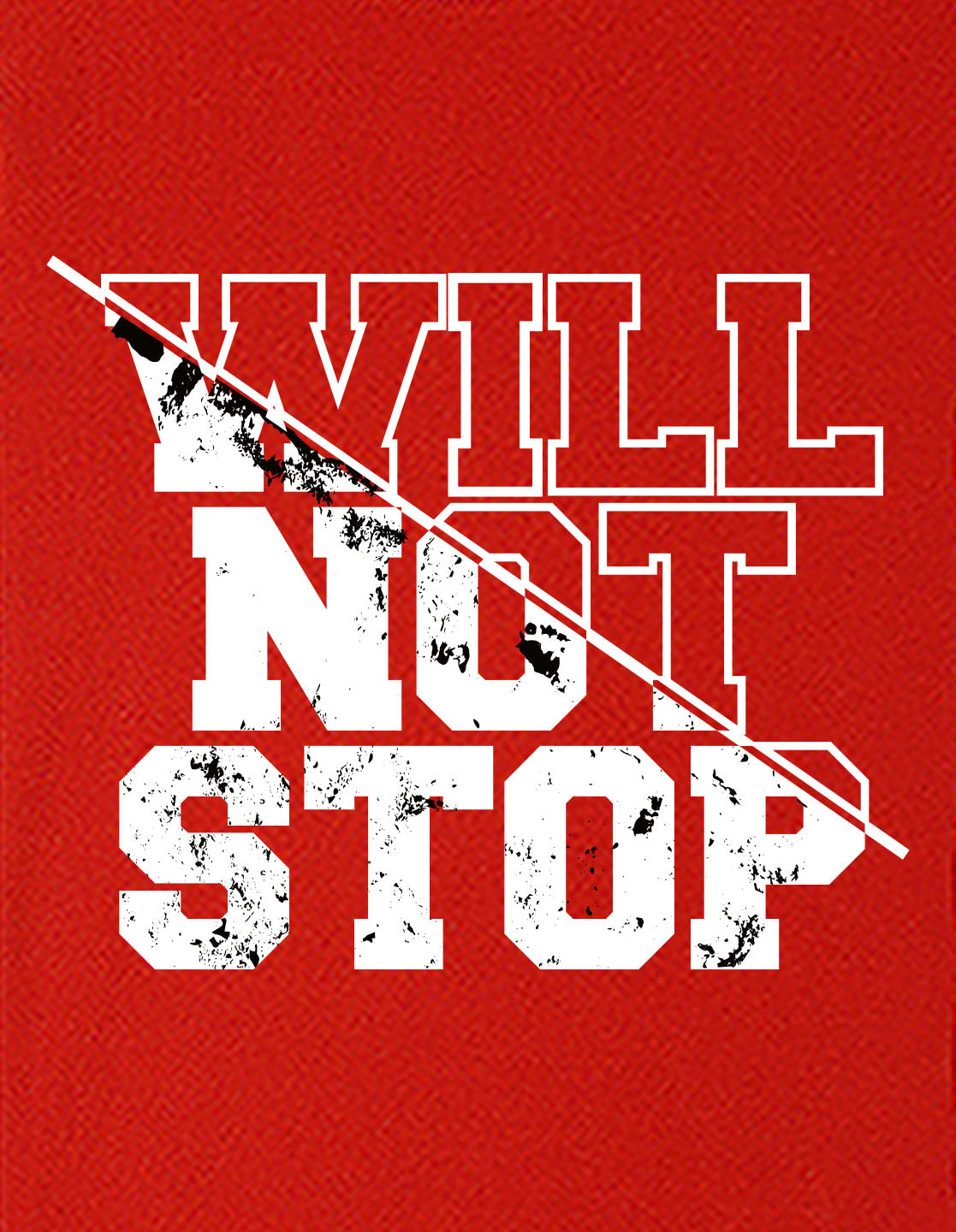 Nusyl Boys Red Will Not Stop Text Printed Short Sleeve Oversized T-Shirt
