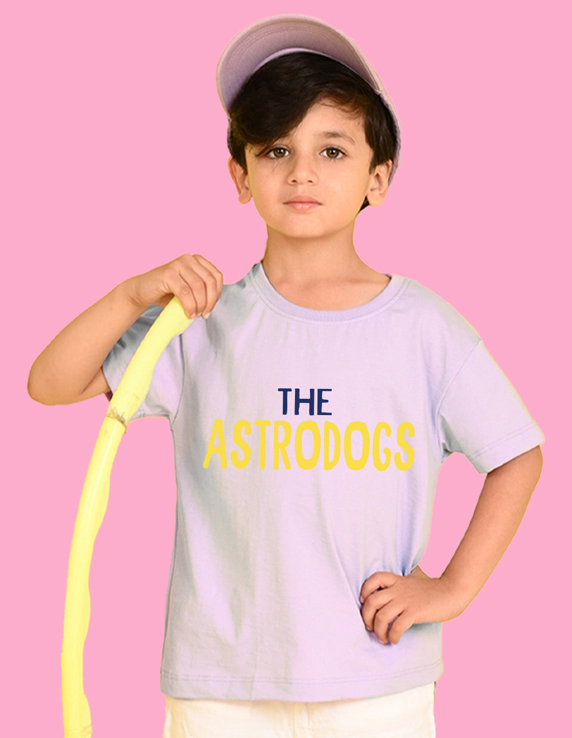 Nusyl Boys Lilac The Astrodogs Text Printed Short Sleeve Oversized T-Shirt
