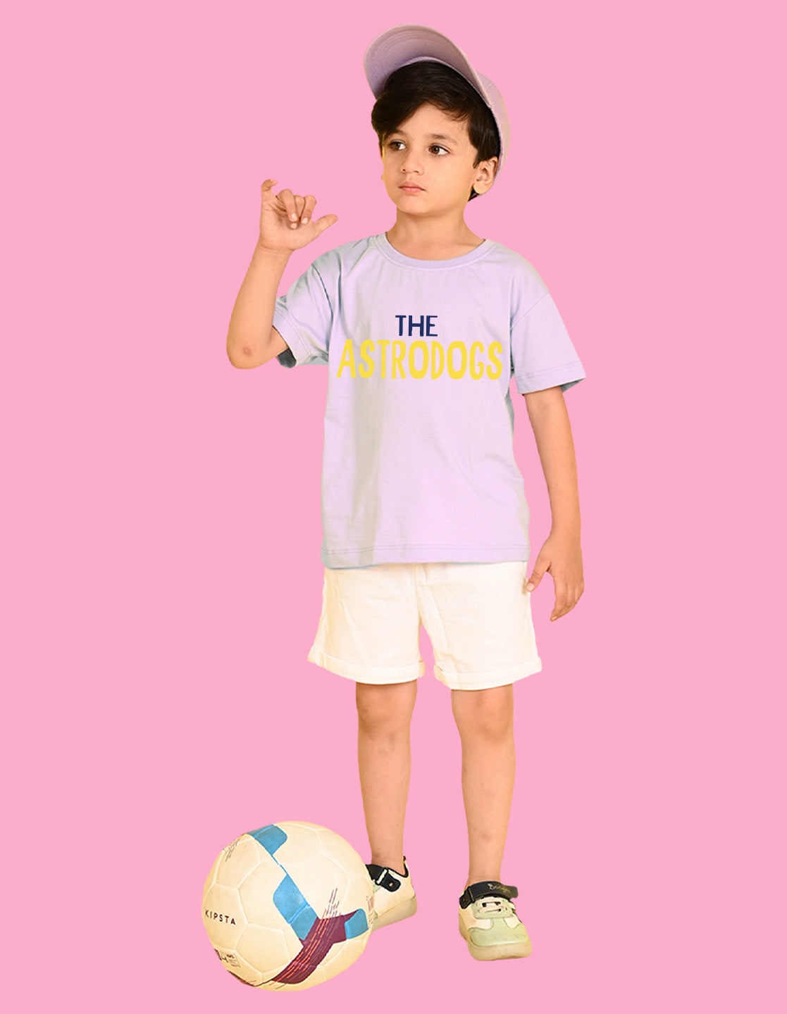 Nusyl Boys Lilac The Astrodogs Text Printed Short Sleeve Oversized T-Shirt