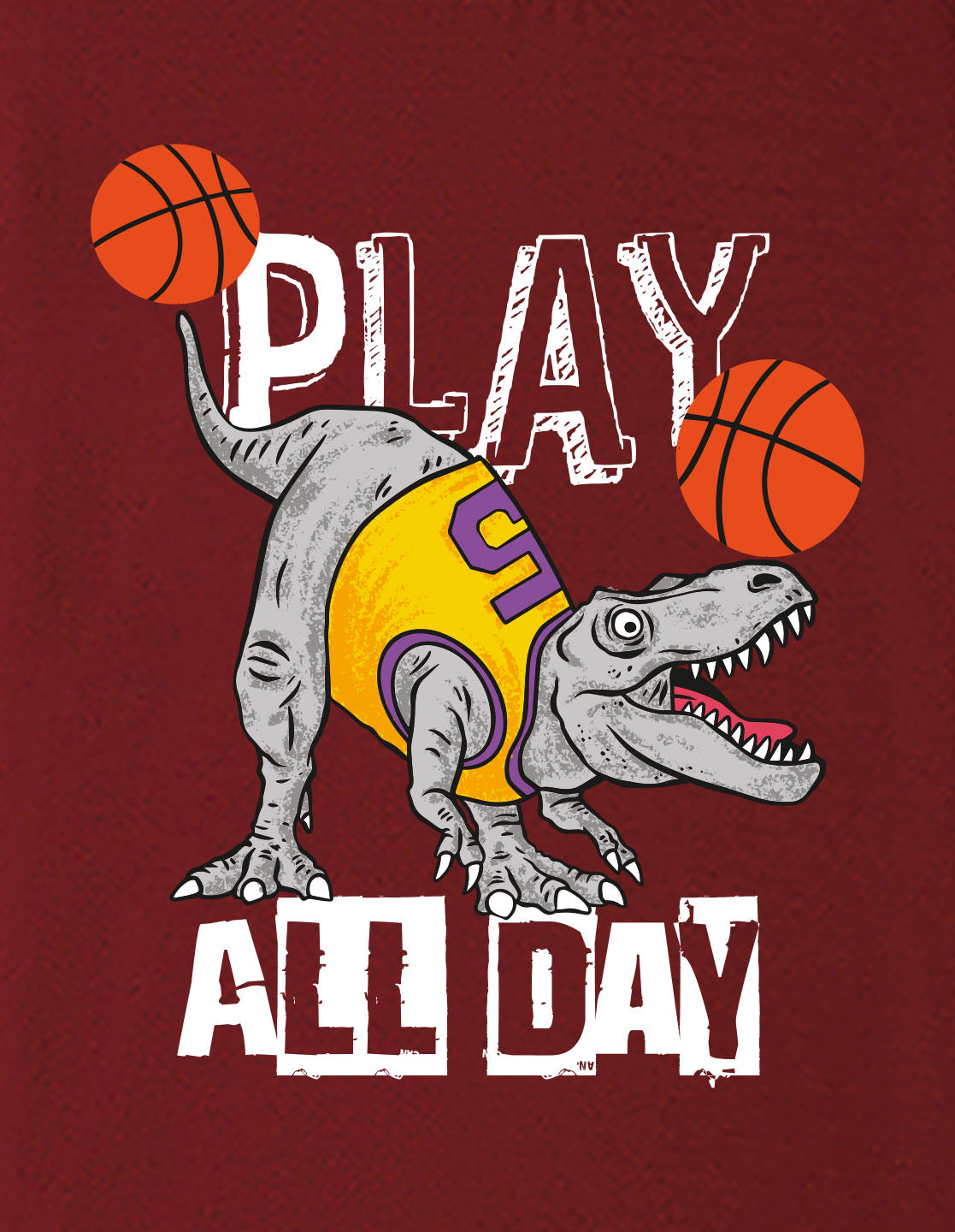 Nusyl Boys Wine Play All Day Text Printed Short Sleeve Oversized T-Shirt
