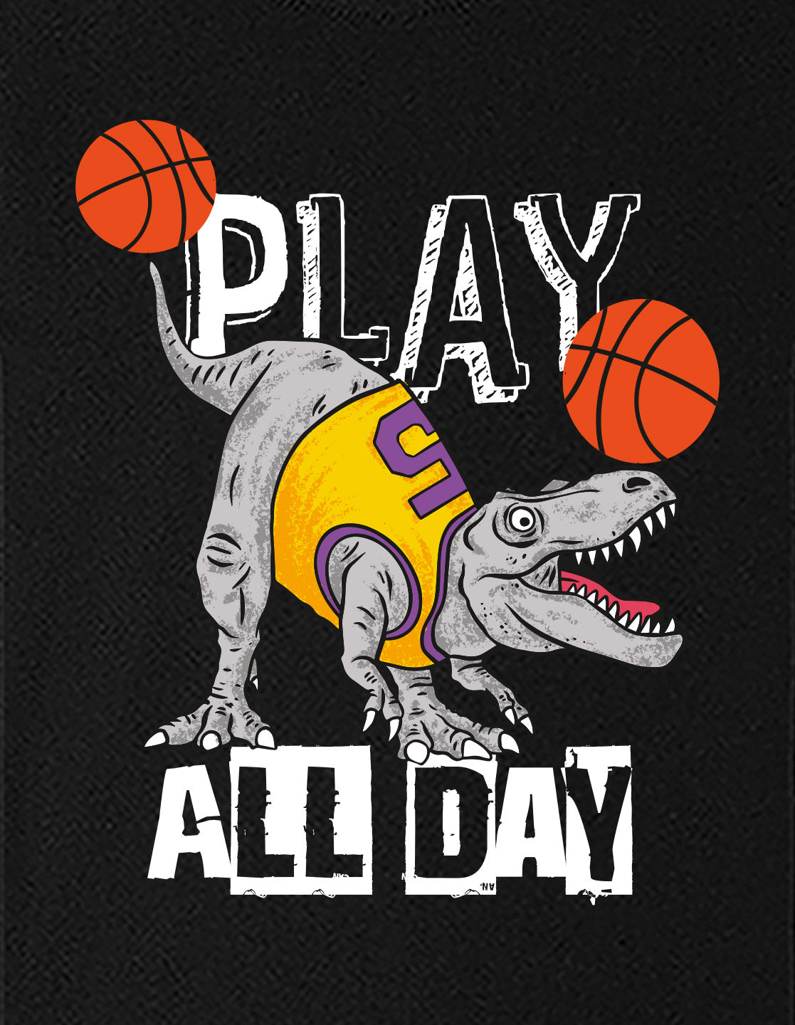 Nusyl Boys Black Play All Day Text Printed Short Sleeve Oversized T-Shirt
