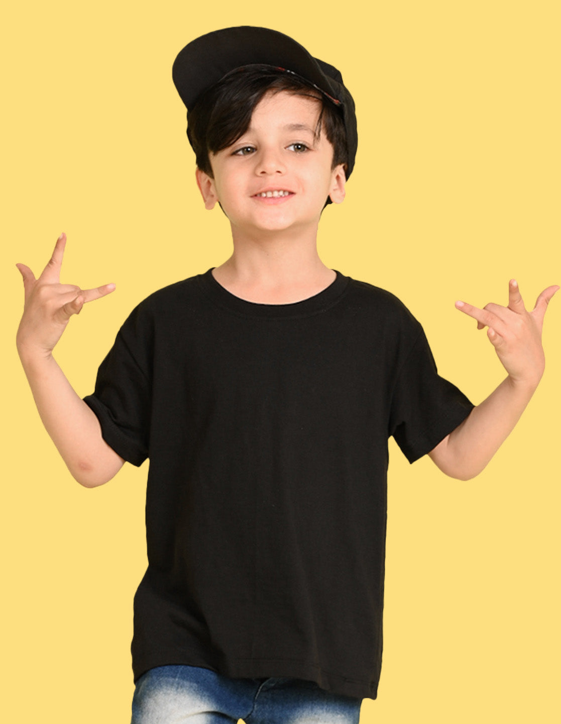 Nusyl Boys Black Wild Text Printed Short Sleeve Oversized T-Shirt