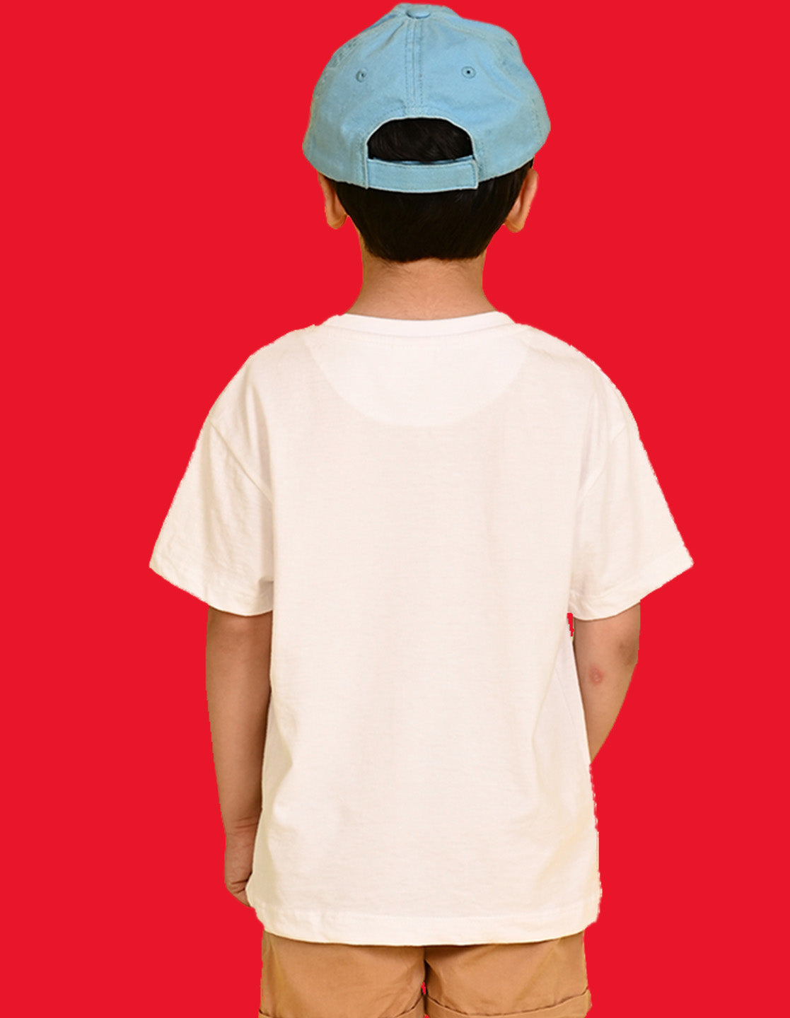 Nusyl Boys White Hand Some Text Printed Short Sleeve Oversized T-Shirt