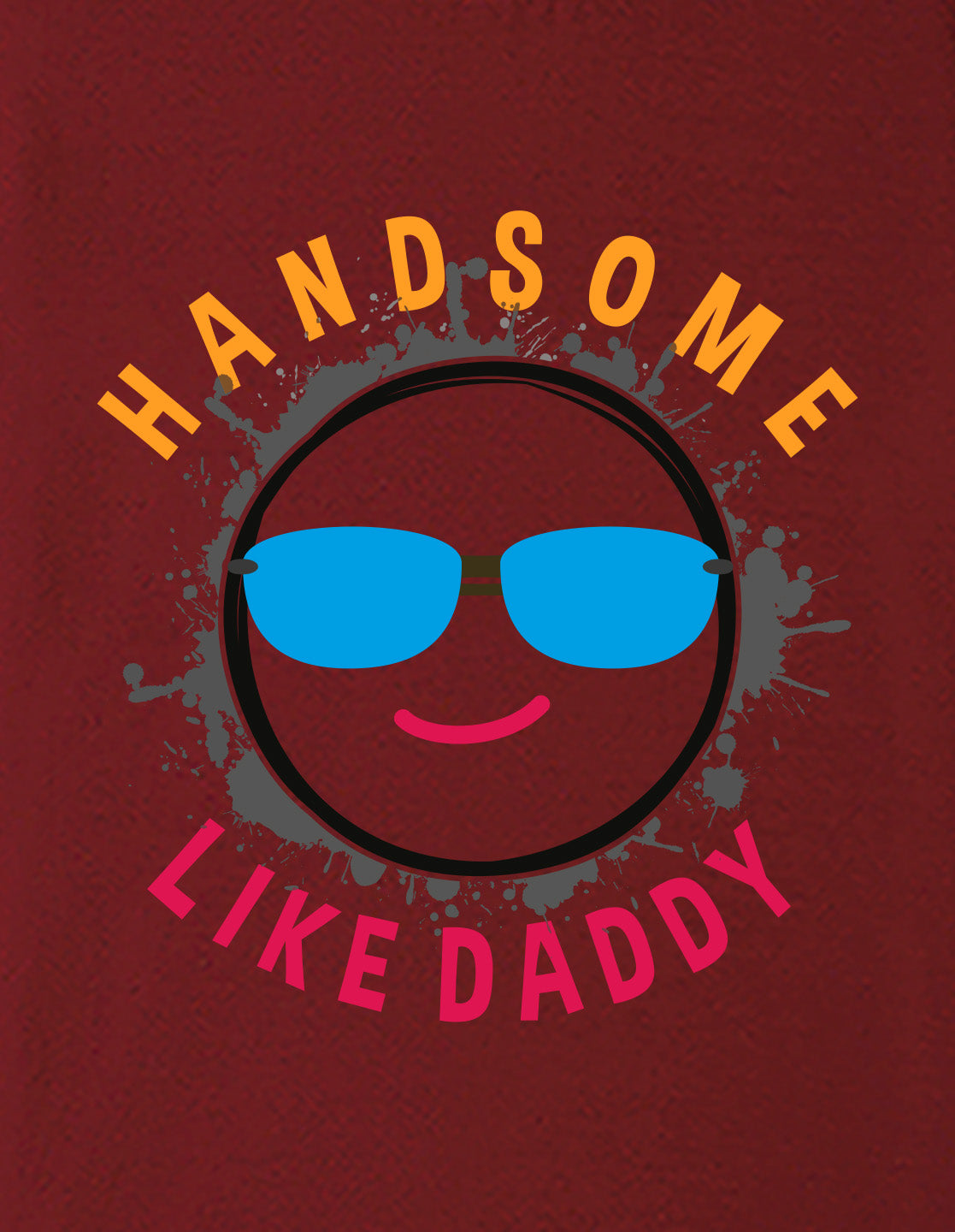 Nusyl Boys Wine Hand Some Text Printed Short Sleeve Oversized T-Shirt