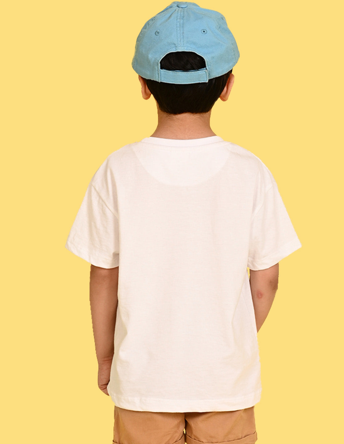 Nusyl Boys White Stay Cool Be You Awesome Text Printed Short Sleeve Oversized T-Shirt