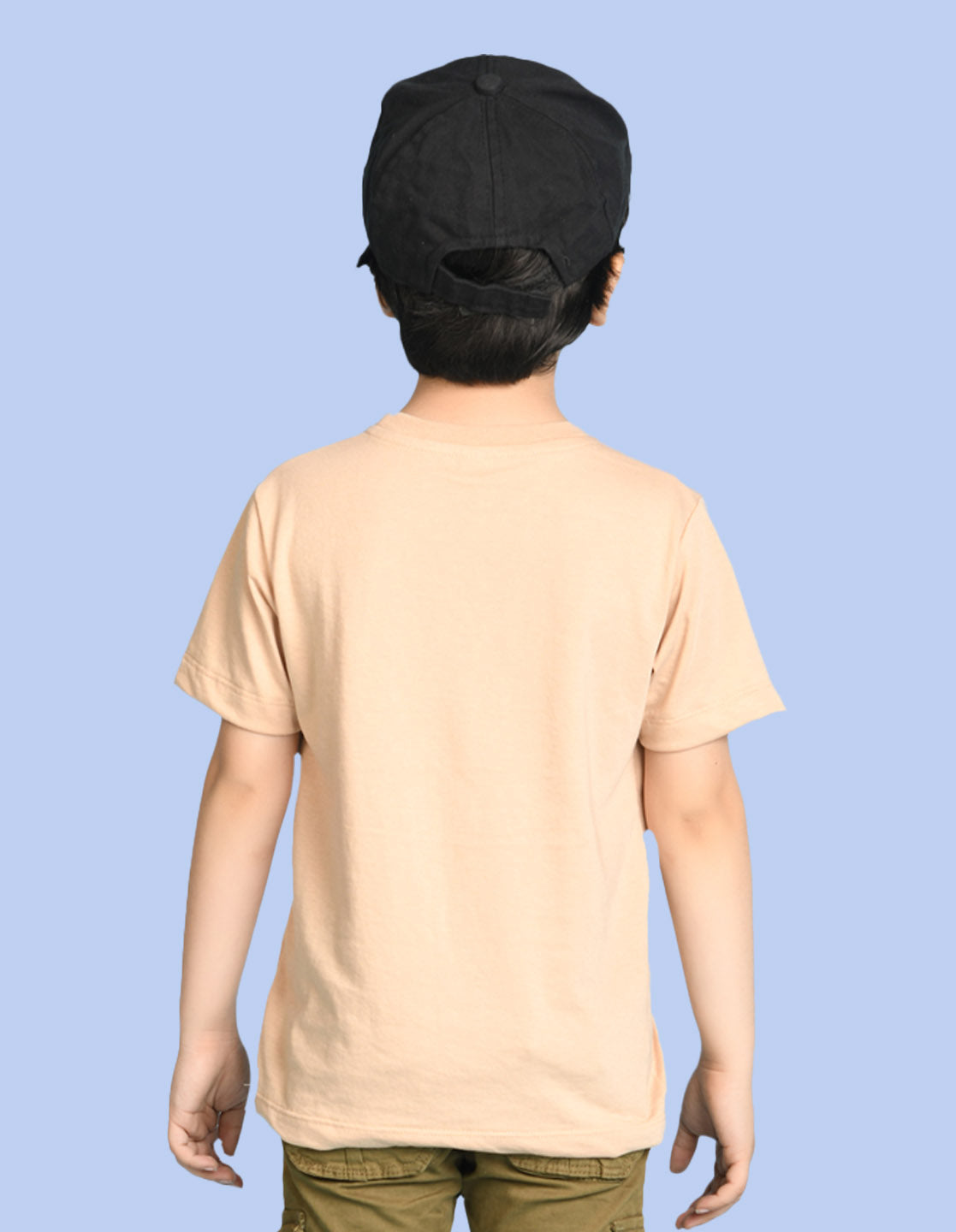 Nusyl Boys Beige Stay Cool Be You Awesome Text Printed Short Sleeve Oversized T-Shirt