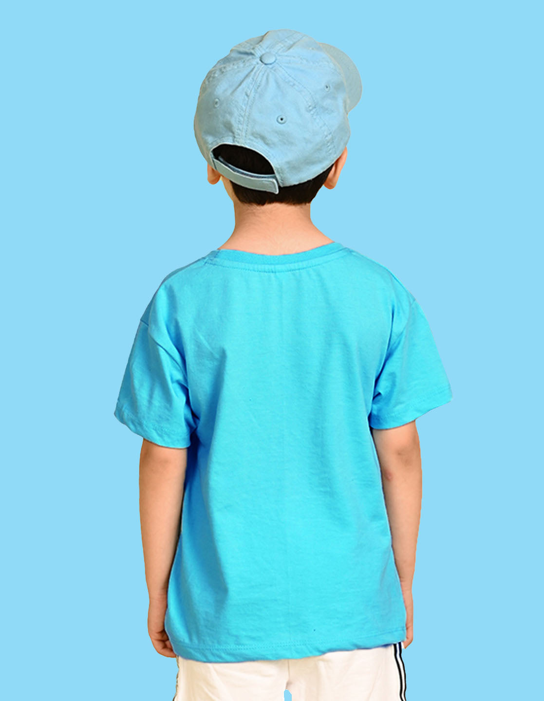 Nusyl Boys Sky Blue Stay Cool Be You Awesome Text Printed Short Sleeve Oversized T-Shirt