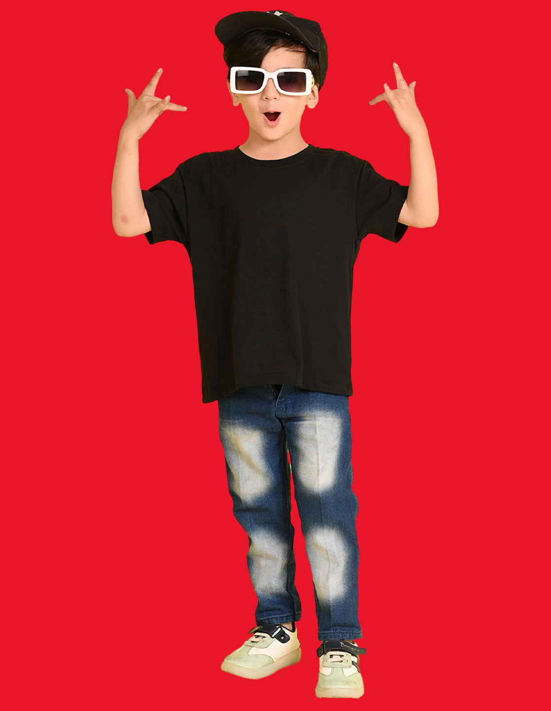 Nusyl Boys Black Gaming is Not A Hobby Text Printed Short Sleeve Oversized T-Shirt
