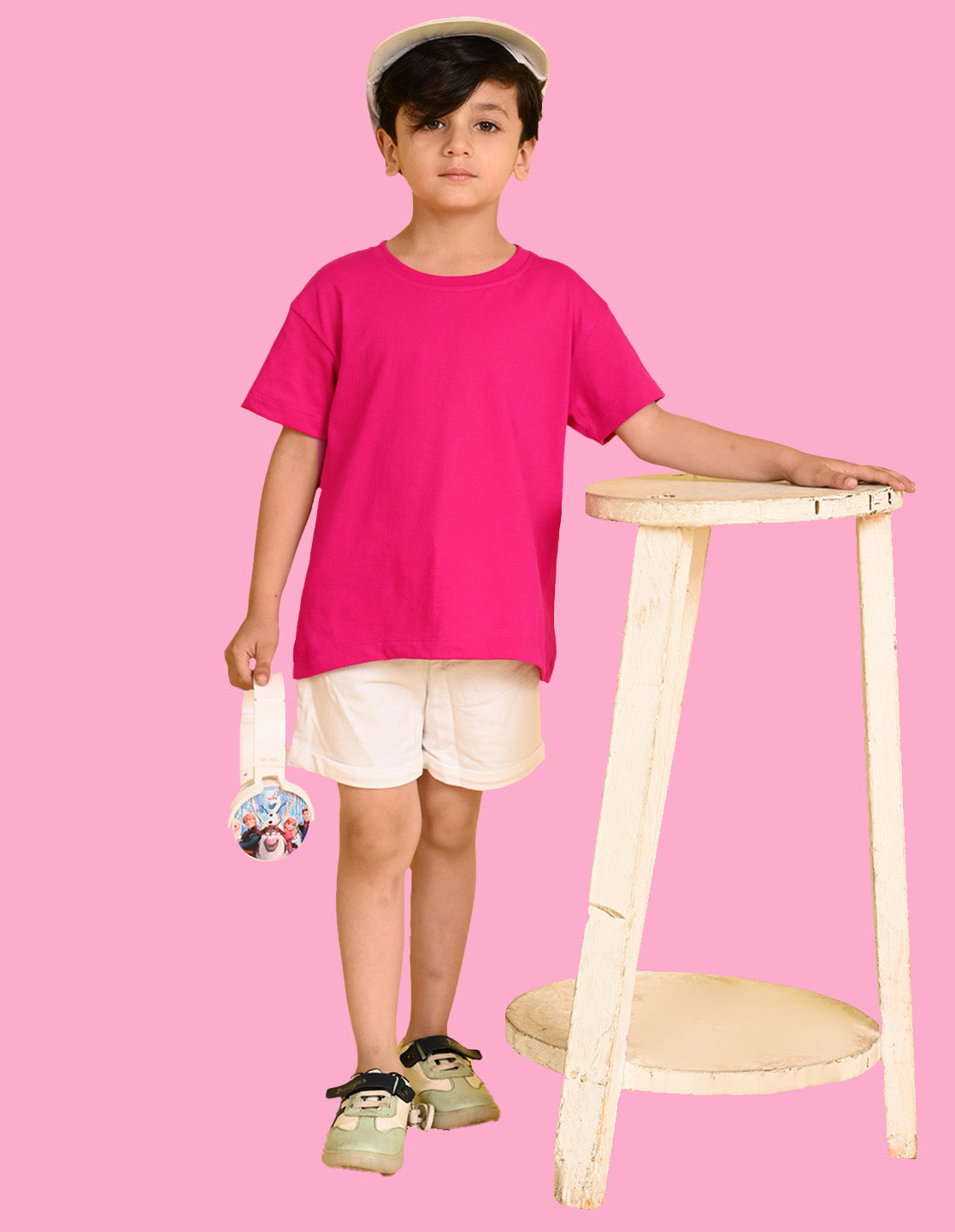 Nusyl Boys Hot Pink Gaming is Not A Hobby Text Printed Short Sleeve Oversized T-Shirt