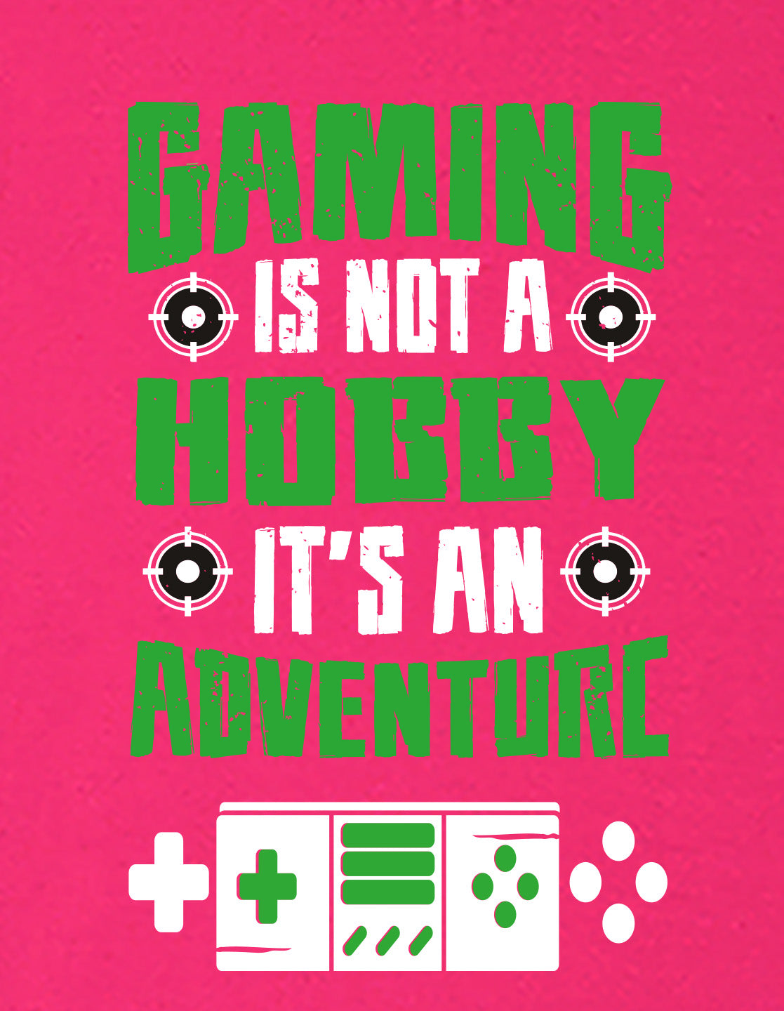 Nusyl Boys Hot Pink Gaming is Not A Hobby Text Printed Short Sleeve Oversized T-Shirt