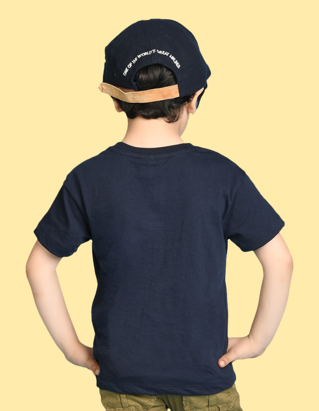 Nusyl Boys Navy Blue Best Win Text Printed Short Sleeve Oversized T-Shirt