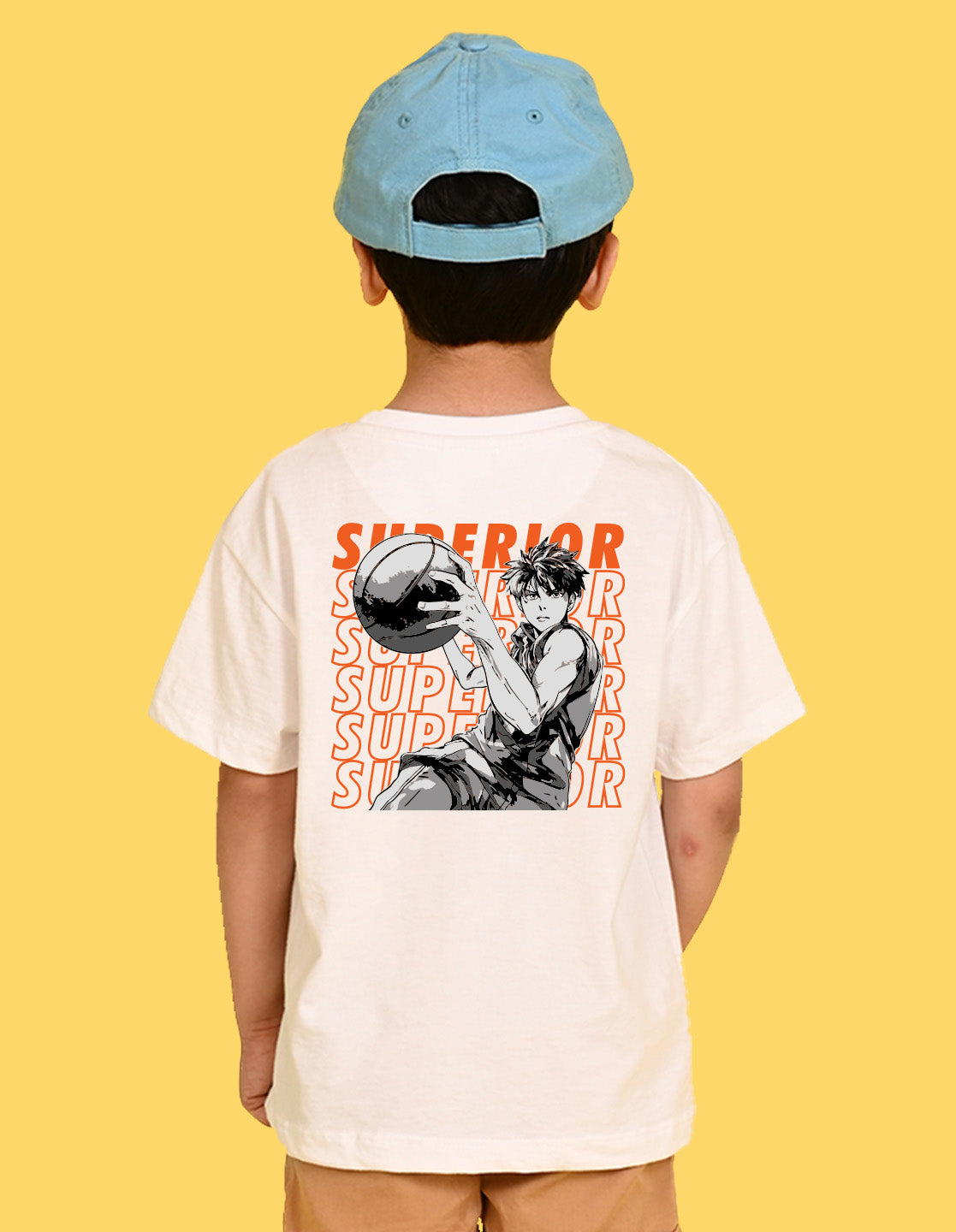 Nusyl Boys White Superior Text Printed Short sleeve Cotton Blend Oversized T-shirts