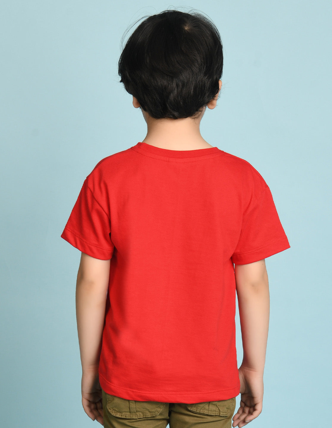 Nusyl Boys Red You Only Live Once Text Printed Short sleeve Cotton Blend Oversized T-shirts