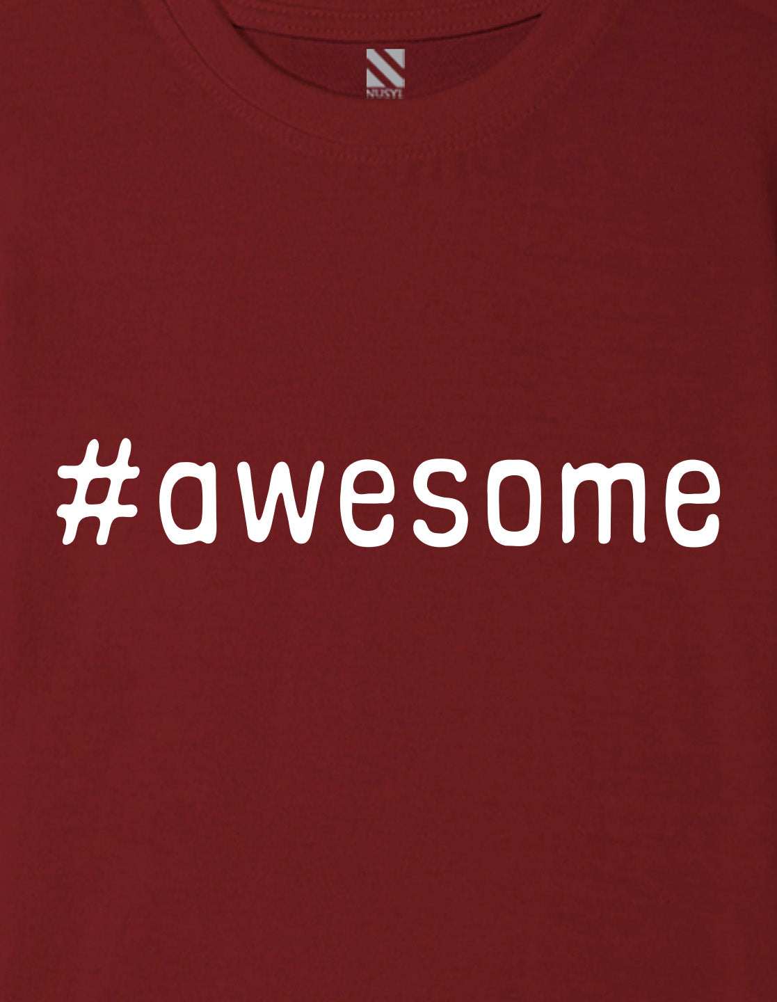 Nusyl Boys Wine Awesome Text Printed Short sleeve Cotton Blend Oversized T-shirts