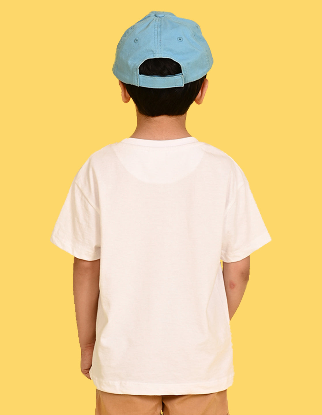 Nusyl Boys White Teddy Bear & Text Printed Short sleeve Cotton Blend Oversized T-shirts