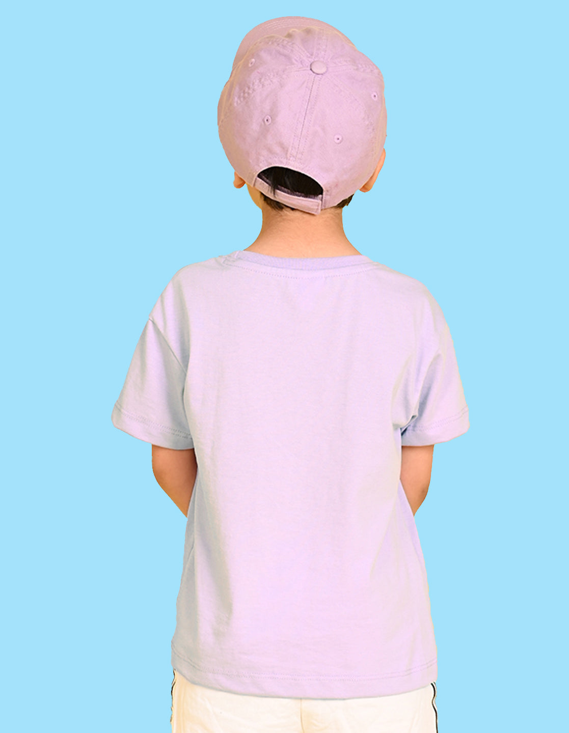 Nusyl Boys Lilac Shark & Text Printed Short sleeve Cotton Blend Oversized T-shirts