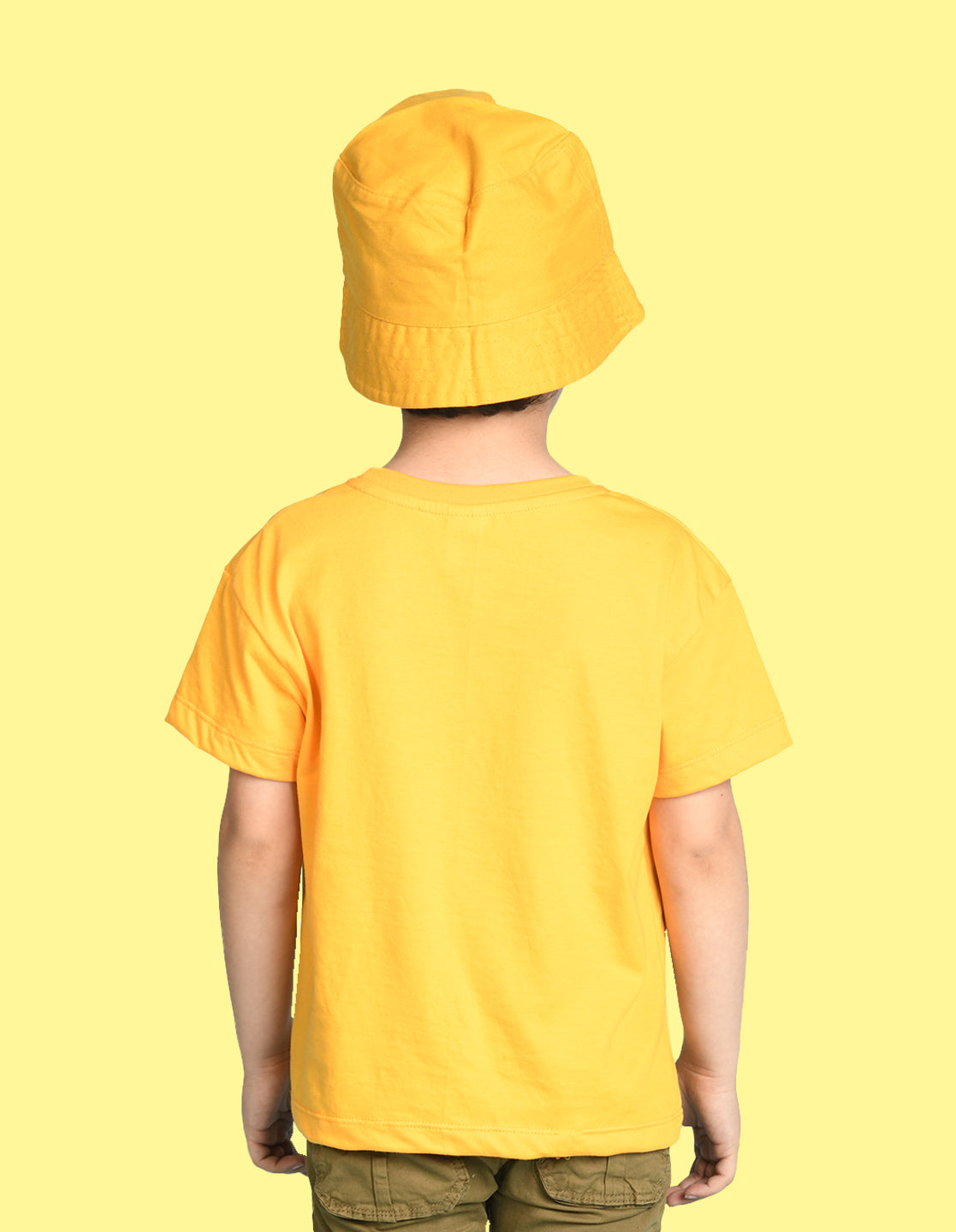 Nusyl Boys Yellow Shark & Text Printed Short sleeve Cotton Blend Oversized T-shirts