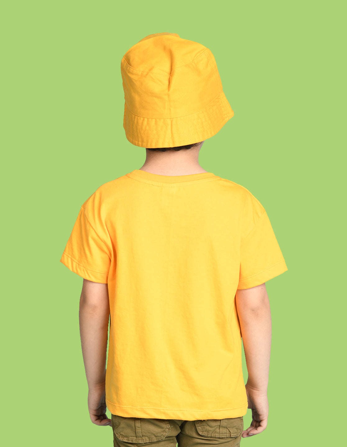Nusyl Boys Yellow Monkey Printed Short sleeve Cotton Blend Oversized T-shirts