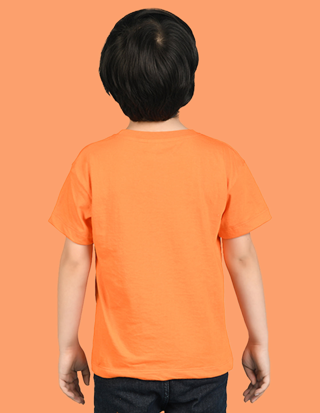 Nusyl Boys Orange It's Cool To Be Kind Text Printed Short sleeve Cotton Blend Oversized T-shirts