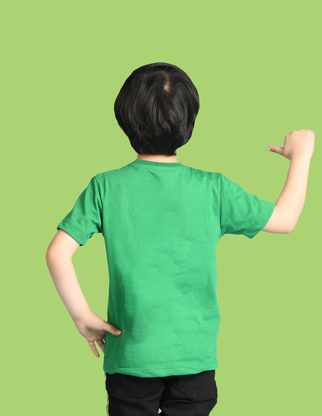 Nusyl Boys Green It's Cool To Be Kind Text Printed Short sleeve Cotton Blend Oversized T-shirts