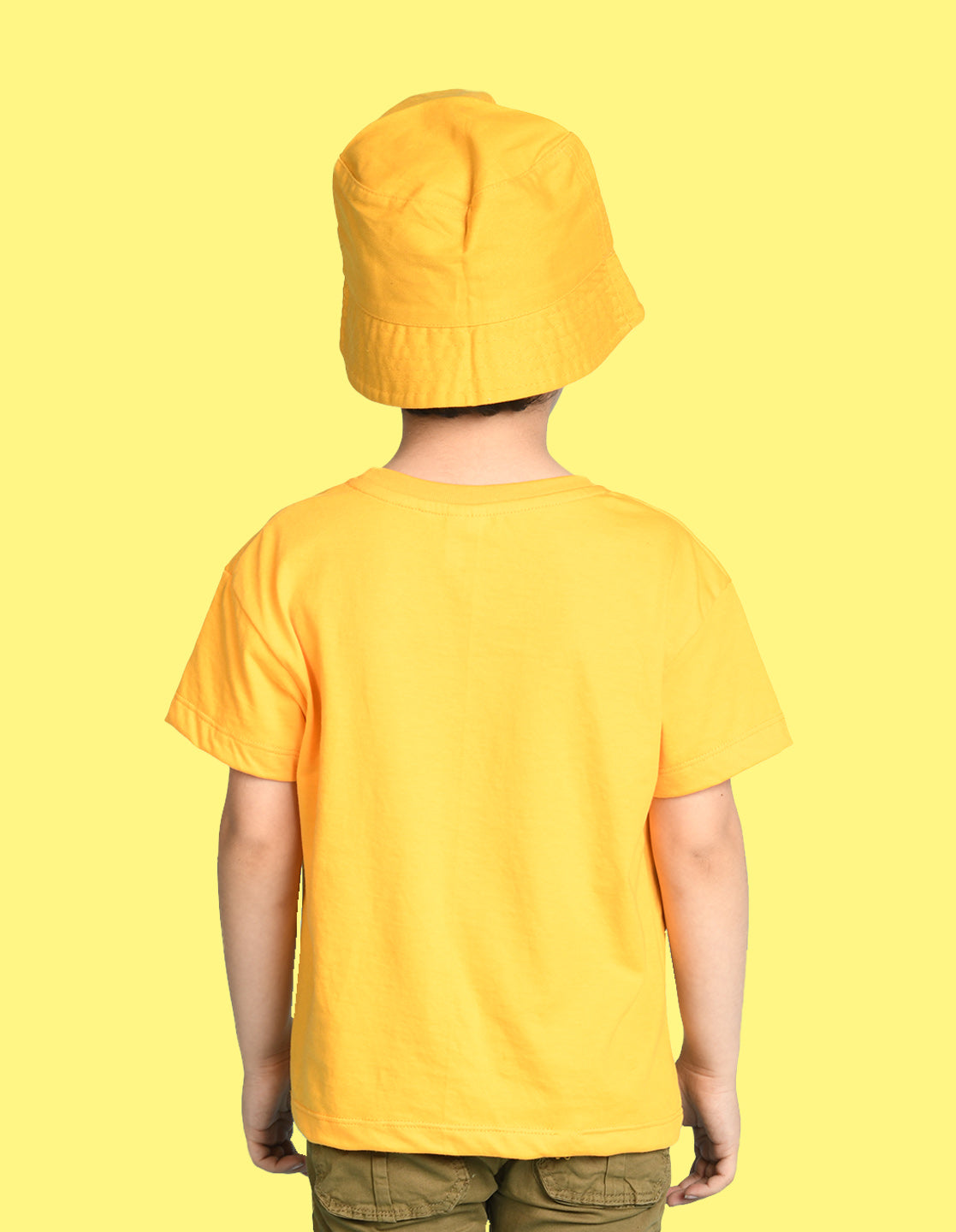 Nusyl Boys Yellow It's Cool To Be Kind Text Printed Short sleeve Cotton Blend Oversized T-shirts
