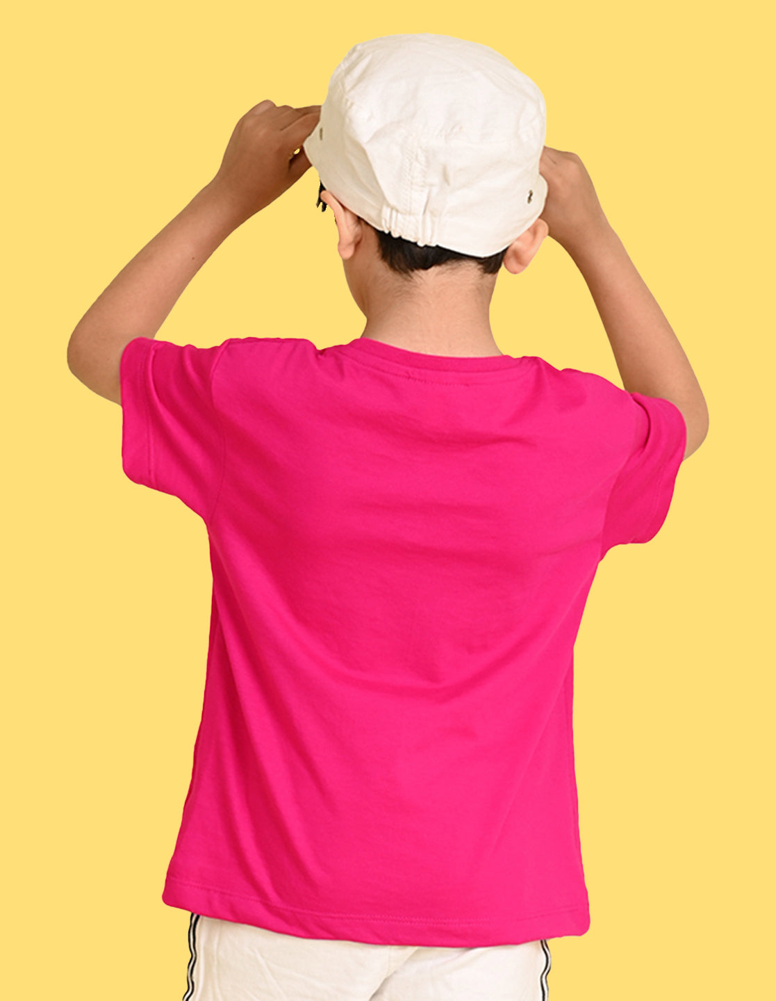 Nusyl Boys Hot Pink It's Cool To Be Kind Text Printed Short sleeve Cotton Blend Oversized T-shirts