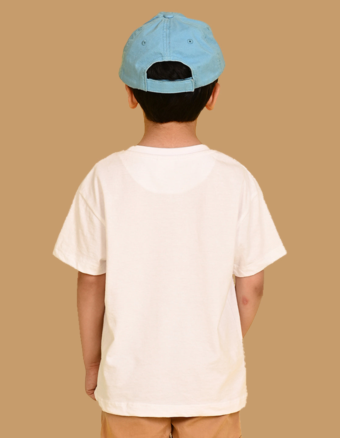 Nusyl Boys White Adventure Text Printed Short sleeve Cotton Blend Oversized T-shirts