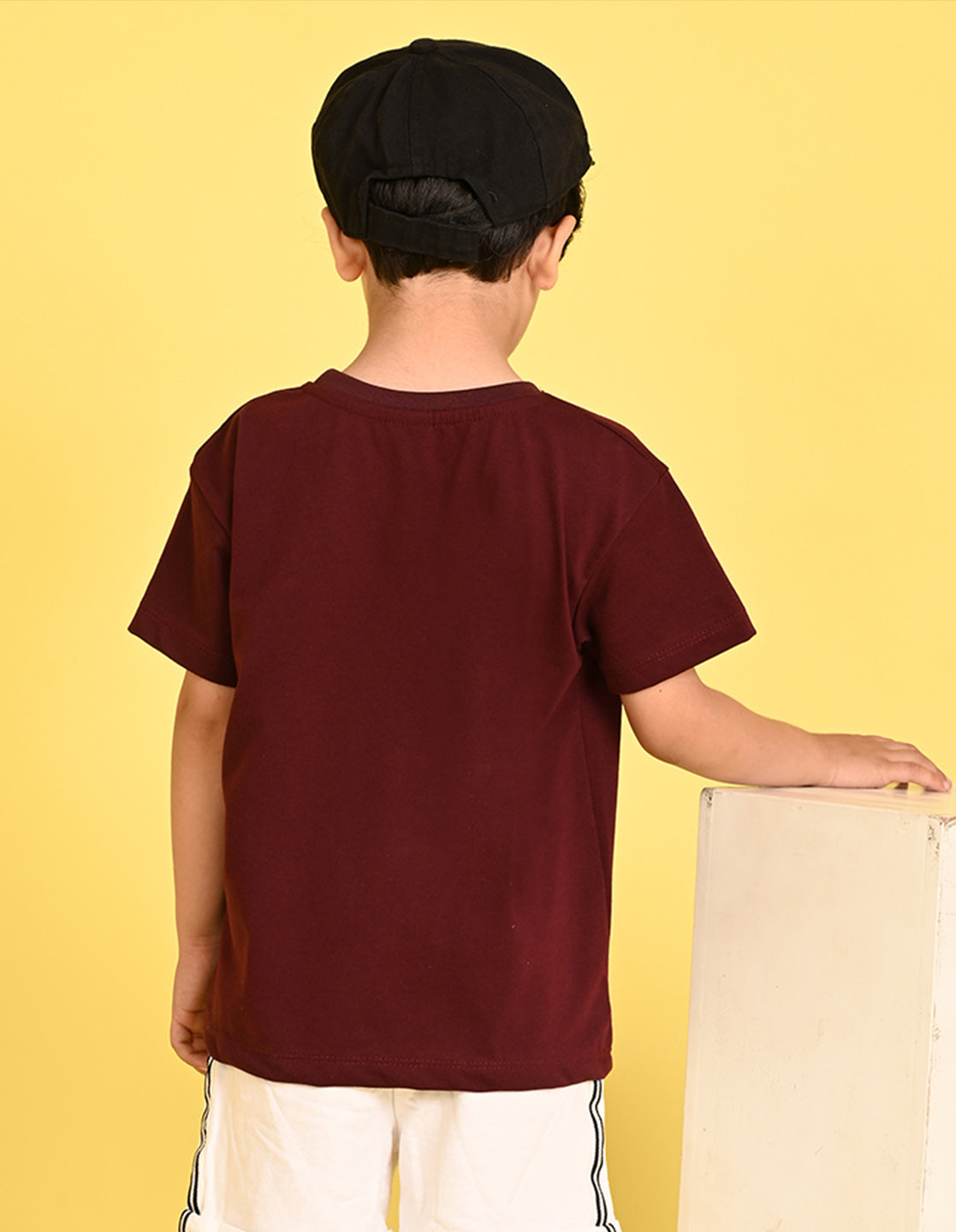 Nusyl Boys Wine Adventure Text Printed Short sleeve Cotton Blend Oversized T-shirts